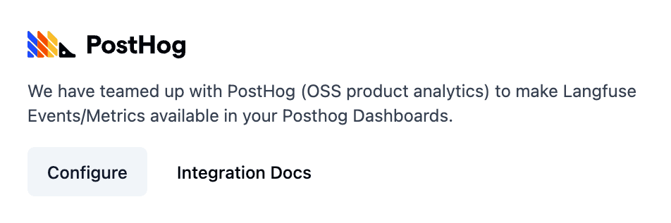 Posthog Integration Settings